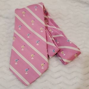 J. Crew Pink Tie with Martini Glasses